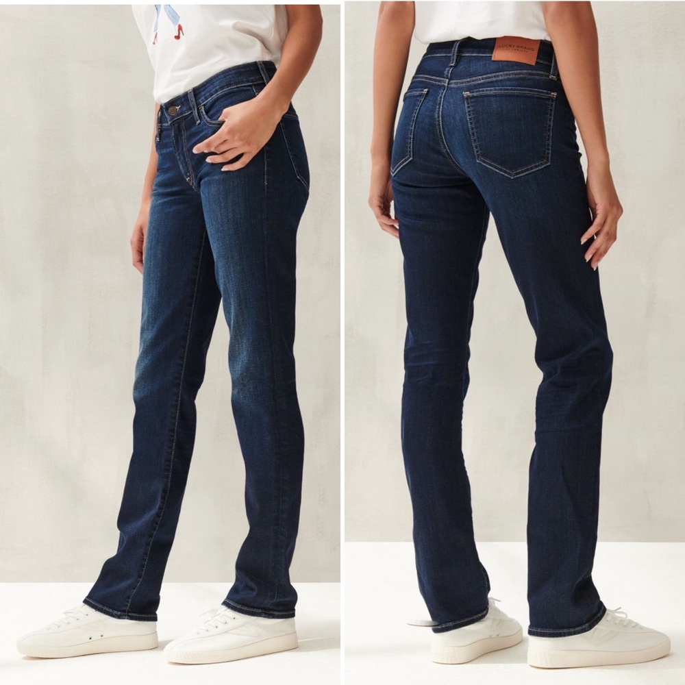Lucky Brand Mid Rise Sweet Straight Leg Jeans Dark